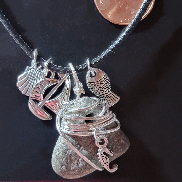 Coastal Stone Necklace With Charms - Picture 2 of 8